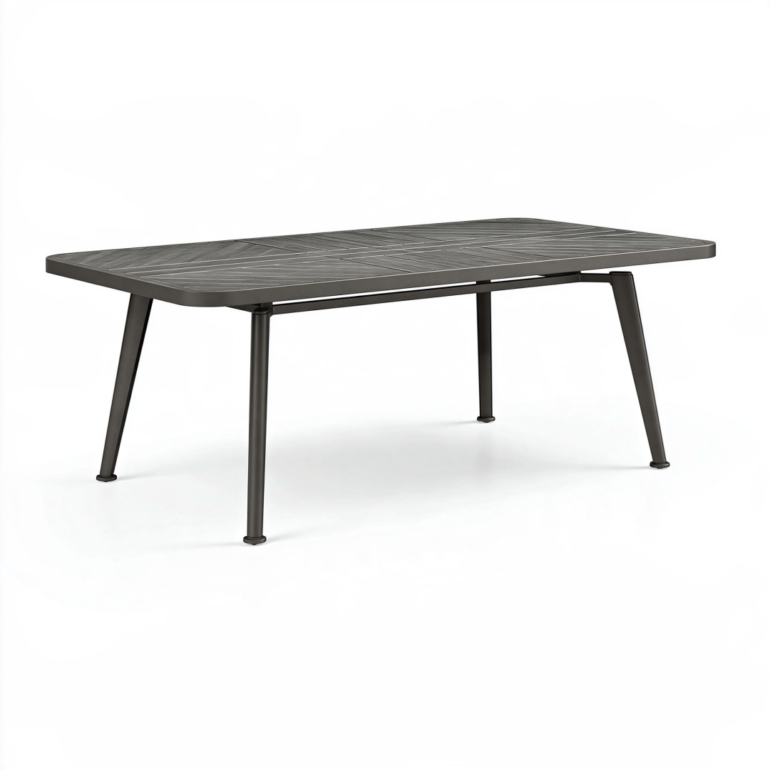 Table de jardin extensible 160-210 x 90 cm aluminium gris anthracite design moderne