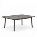 Table de jardin 160 x 90 x 75 cm en aluminium gris foncé avec trou pour parasol style contemporain