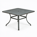Table de jardin carrée 91 x 91 cm en métal gris anthracite avec trou pour parasol