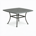 Table de jardin carrée 107 x 107 cm en métal gris anthracite pour repas extérieur style classique