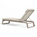 Chilienne 195 x 65 x 90 cm en métal taupe avec assise textile inclinable pour extérieur