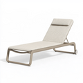 Bain de soleil 200 x 70 cm en métal beige avec dossier réglable