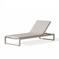 Chaise longue de jardin 200 x 70 cm métal beige à dossier réglable