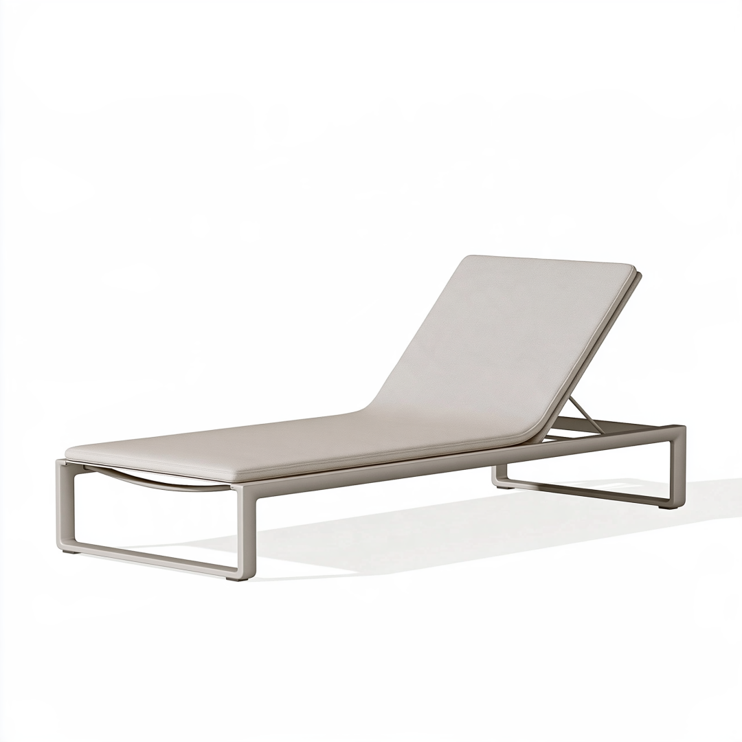 Chaise longue de jardin 200 x 70 cm métal beige à dossier réglable