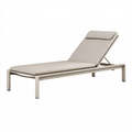Bain de soleil 200 x 70 cm en aluminium beige avec dossier réglable