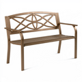 Banc de jardin 125 x 60 x 90 cm en métal bronze à accoudoirs style classique