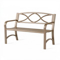 Banc de jardin 120 x 60 x 88 cm en acier taupe style classique