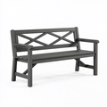 Banc de jardin 120 cm en matériau synthétique gris anthracite style croisé