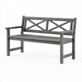 Banc de jardin 120 x 60 x 90 cm en acier gris foncé à croisillons